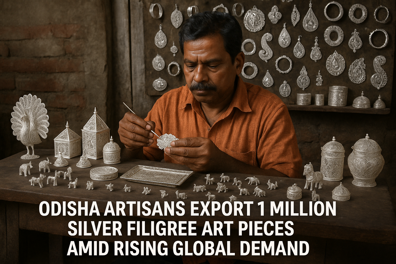 Odisha Artisans Export 1 Million Silver Filigree Art Pieces Amid Rising Global Demand