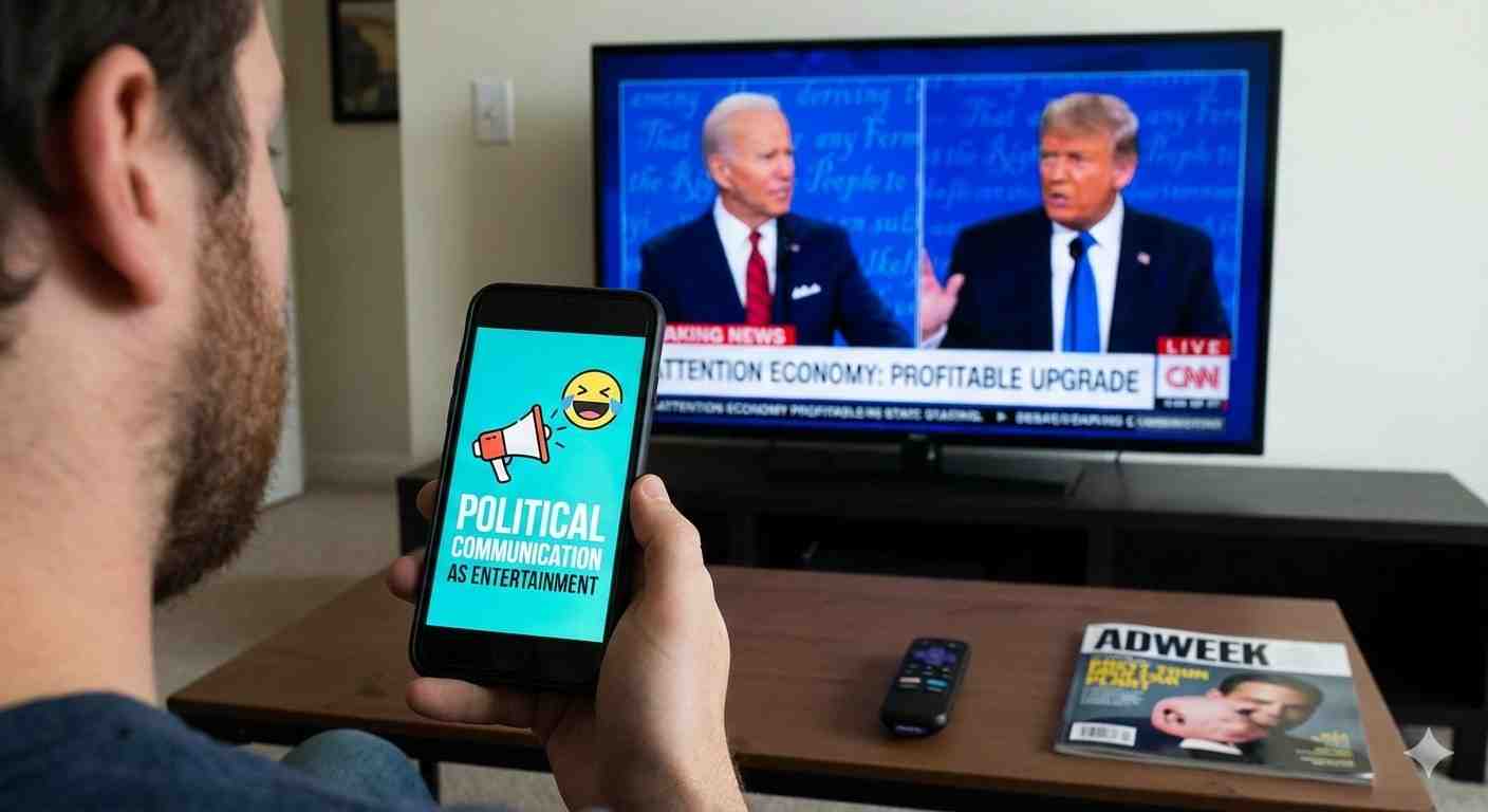 Political Communication as Entertainment, the Attention Economy’s Most Profitable Upgrade