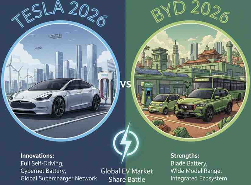 Tesla vs BYD in 2026 Who’s Winning the EV War by Sales, Margins, and Battery Power