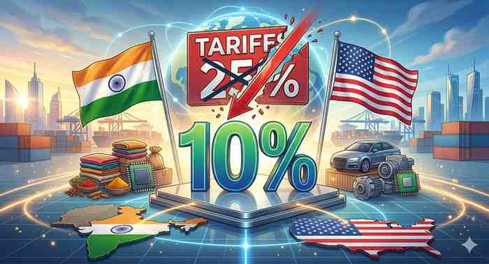 India-US Trade Reset Tariffs Slashed to 10% Amid New Global Floor