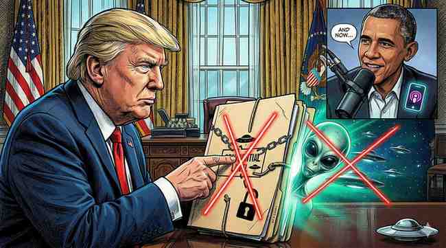 Trump Orders Declassification of Alien Files Following Obama Podcast Comments