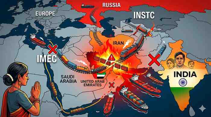 Hormuz Strait Crisis Threatens India's Two-Corridor Strategy IMEC and INSTC Face Simultaneous Disruption
