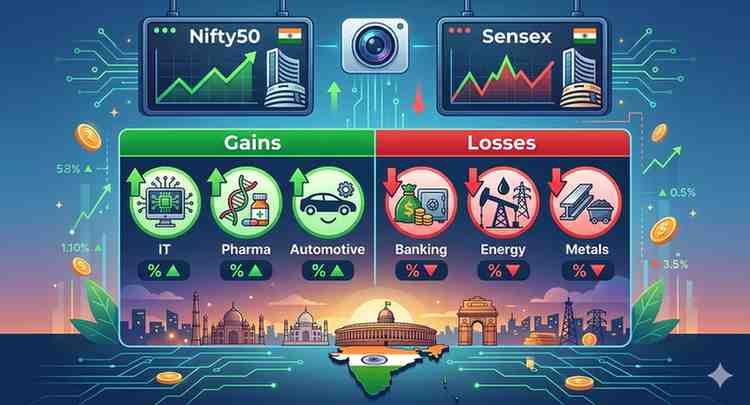 Nifty50 and Sensex Session Snapshot Which Sectors Led Gains and Losses on April 9, 2026