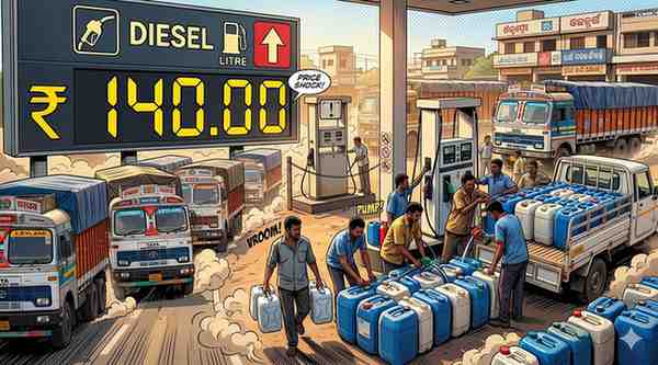 Fuel Price Distortion Bulk Diesel Buyers Swarm Retail Pumps as Prices Hit ₹140Litre