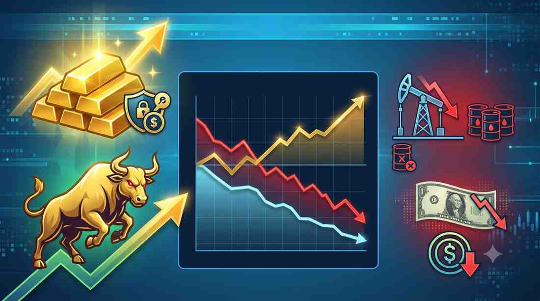 Gold's Resurgence Amidst Declining Oil Prices and a Weakening Dollar