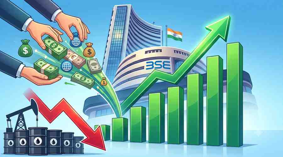 Steady As She Goes Indian Markets Thrive on Lower Crude Prices and FII Inflows