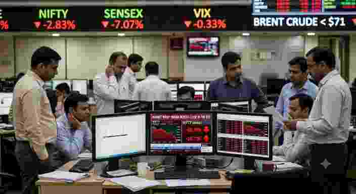 Market Wrap Indian Indices Close in the Red as VIX Cools and Brent Crude Slips Below $71